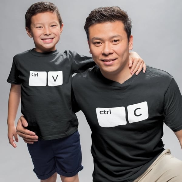camiseta divertida para pai e filho