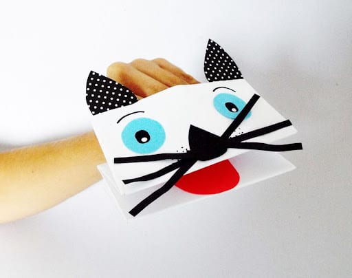fantoche de gatinho de papel