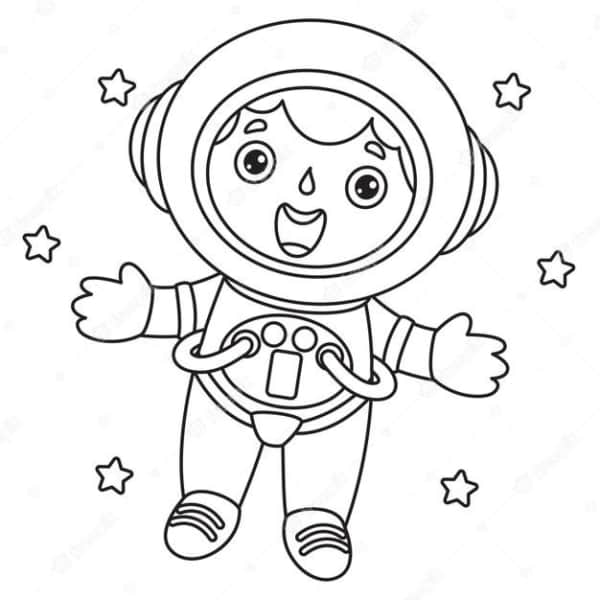 Desenho de menino astronauta