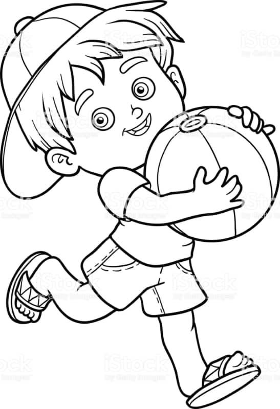 Desenho de menino com bola
