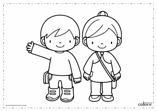 Desenho de menino e menina