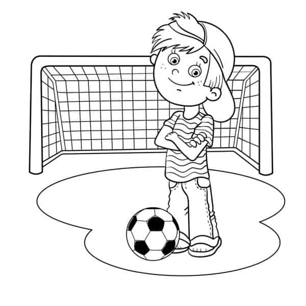 Desenho de menino futebol
