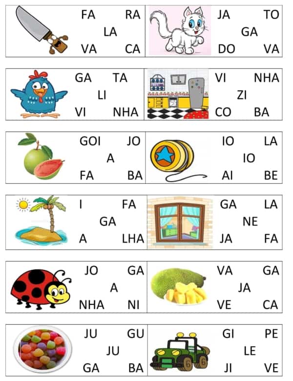 Jogo alfabetização para imprimir