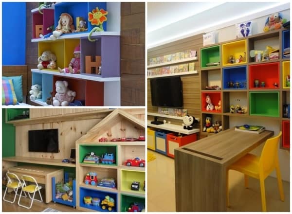 estante colorida organizadora de brinquedos