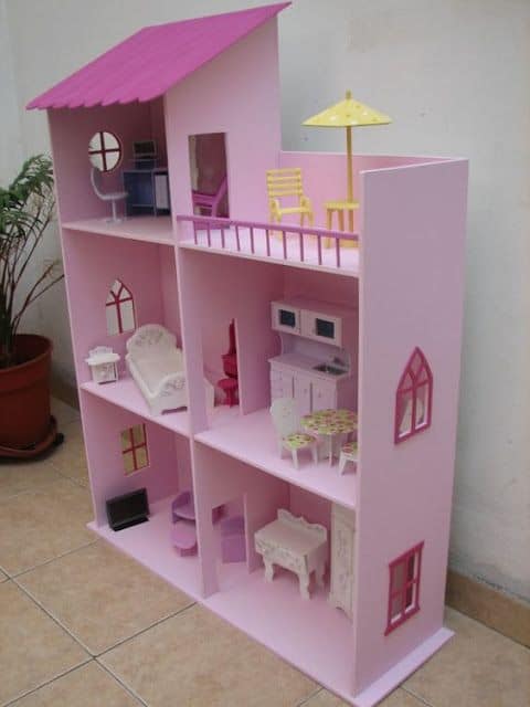 Casinha de boneca grande rosa