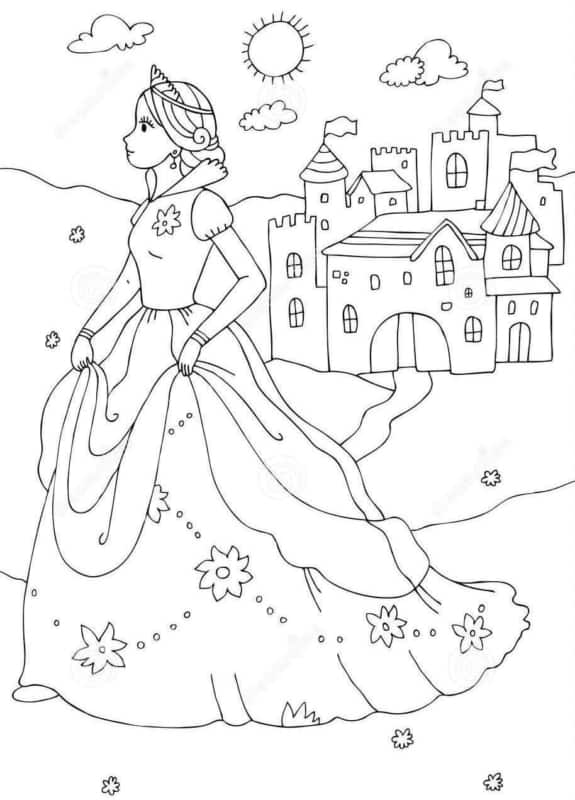 15 desenho de princesa para colorir