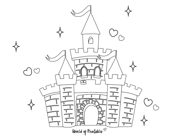 17 desenho simples de castelo de princesa para pintar