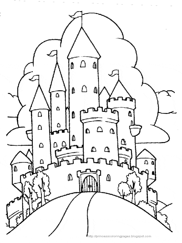 21 desenho de castelo grande para pintar