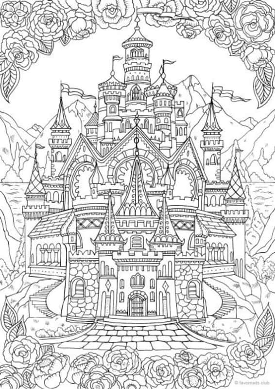 25 desenho de castelo grande para imprimir e colorir