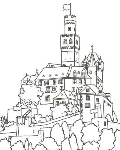 28 desenho de castelo grande para imprimir
