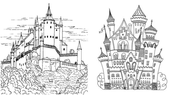 29 desenhos de castelo para imprimir gratis