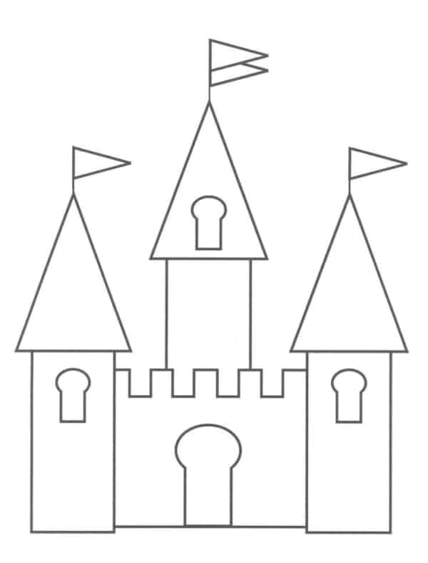 3 desenho de castelo simples para colorir