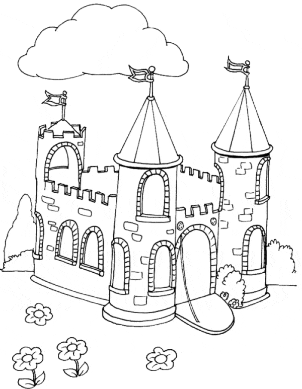 32 desenho de castelo medieval para colorir