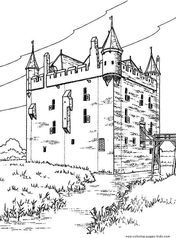 35 desenho para pintar de castelo medieval