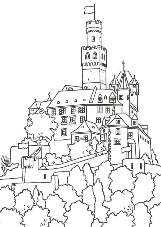 37 desenho de castelo para pintar