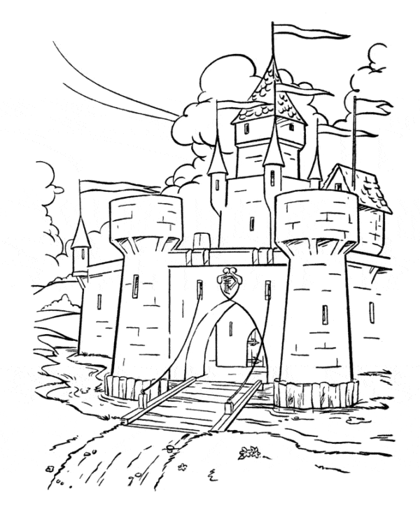 39 desenho para pintar de castelo medieval