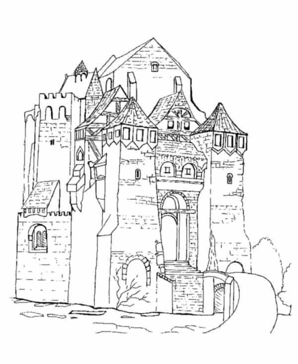 40 desenho de castelo medieval para imprimir