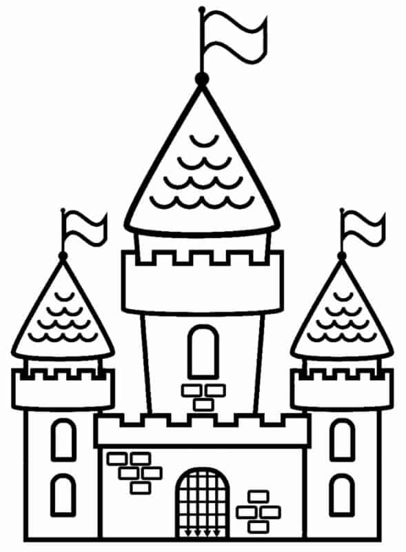 6 atividade de castelo para colorir