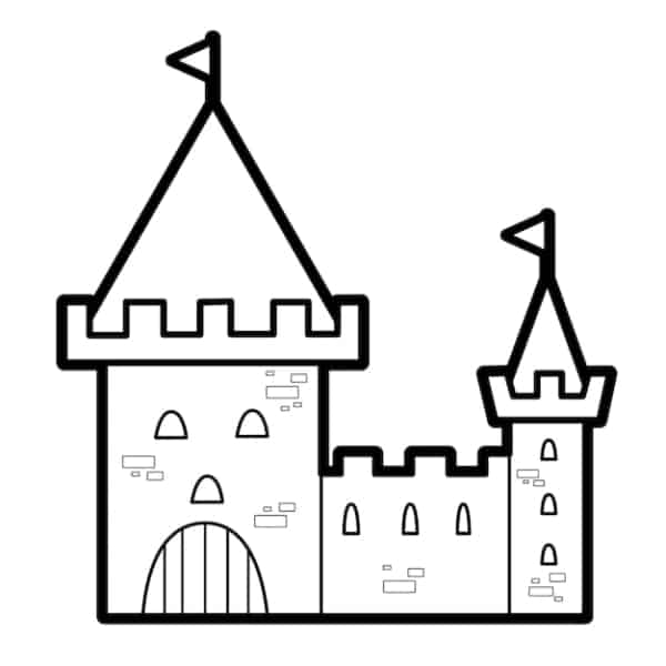 7 desenho de castelo pequeno e facil de colorir