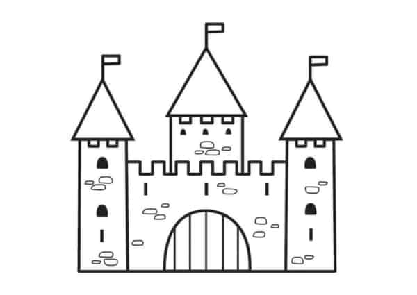 8 desenho de castelo facil de colorir