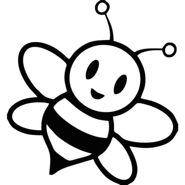 1 desenho simples de abelha para imprimir e pintar