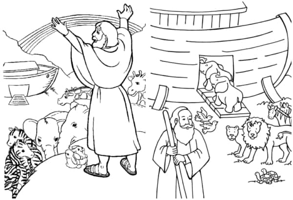 10 desenhos da Arca de Noe para colorir