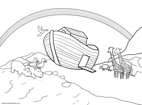 16 desenho simples da Arca de Noe