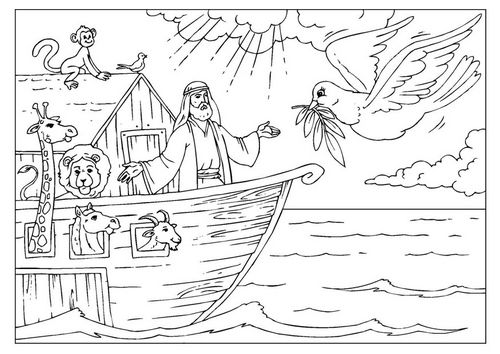 2 desenho para colorir da Arca de Noe