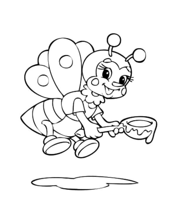43 desenho de abelha carregando mel