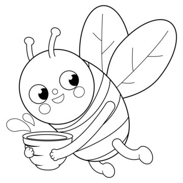 49 abelha voando com mel para colorir