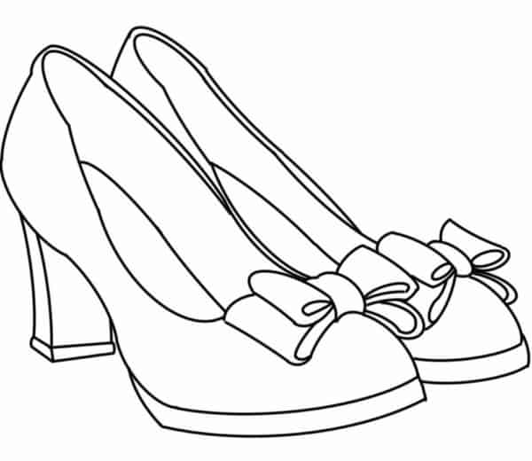 5 desenho de sapato feminino para colorir
