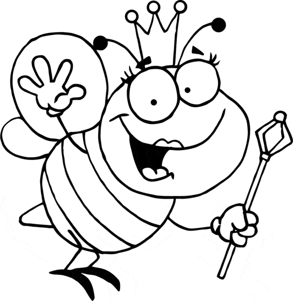 7 desenho de abelha rainha para colorir