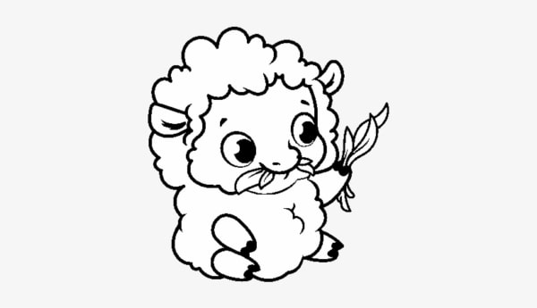 15 desenho fofo de ovelha comendo