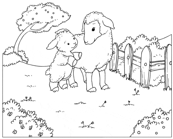 22 desenho de ovelhas no campo
