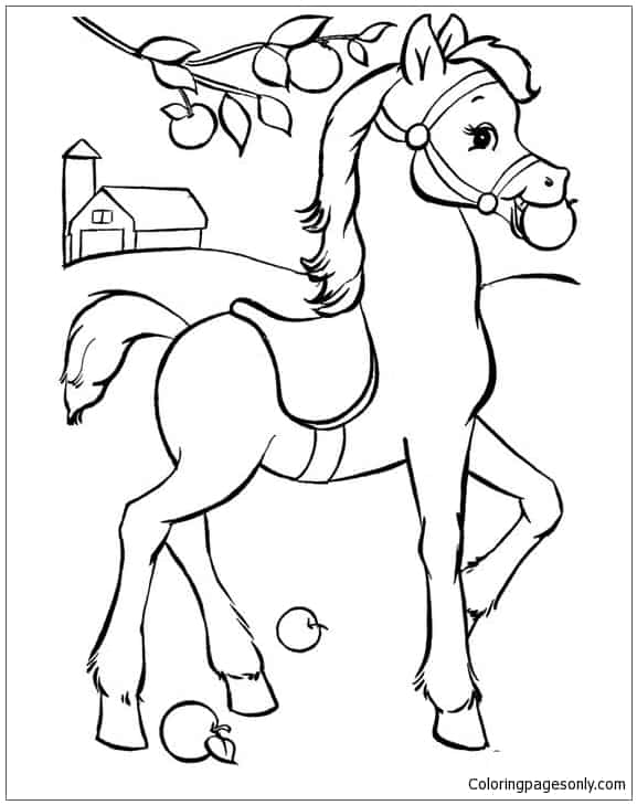 24 desenho engracado de cavalo para colorir