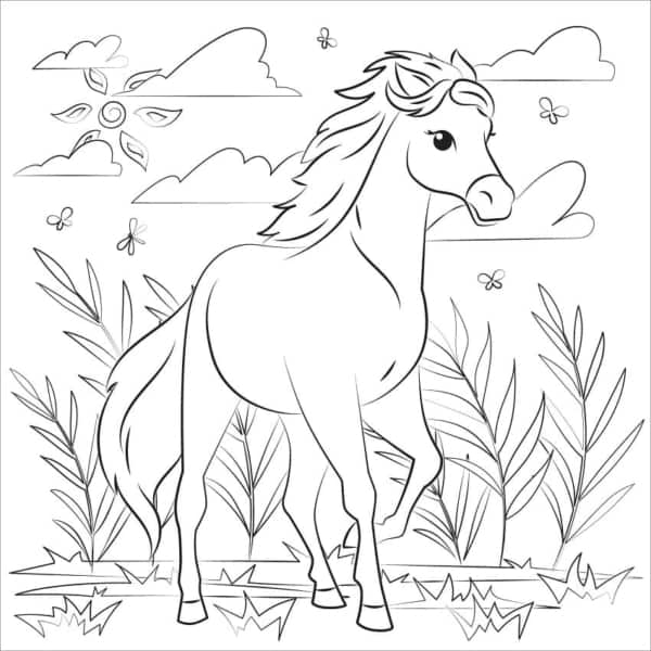 29 desenho de cavalinho para colorir
