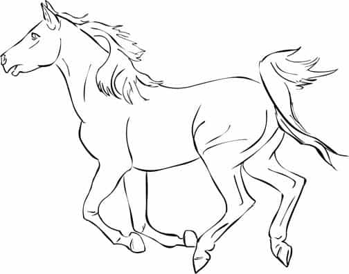 34 desenho simples de cavalo galopando