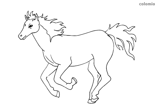 36 desenho simples de cavalo galopando