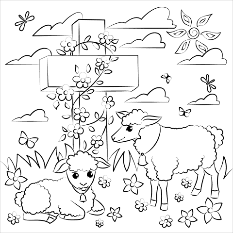 39 desenho religioso com ovelhas para colorir
