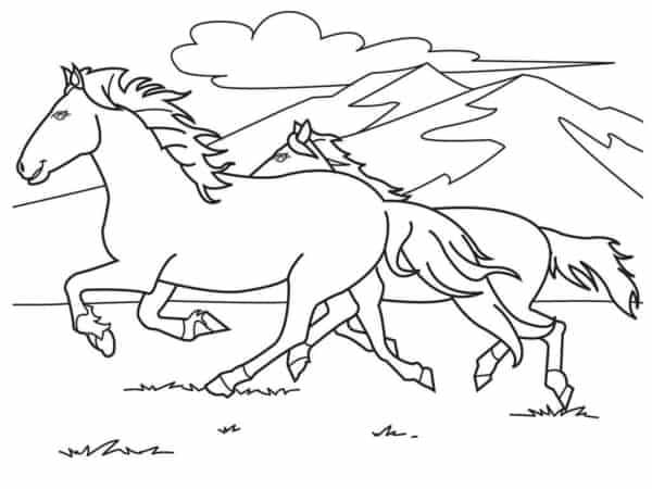 40 desenho de cavalos correndo