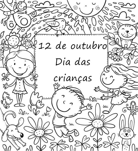 30 desenhos do Dia das Crianças para colorir, pintar, imprimir! Criança  para pintar moldes e riscos de crianças - ESPAÇO EDUCAR DESENHOS PINTAR  COLORIR IMPRIMIR