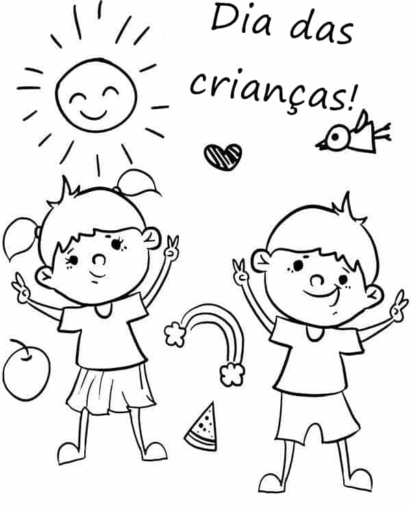 Desenhos para colorir Dia das Crianças