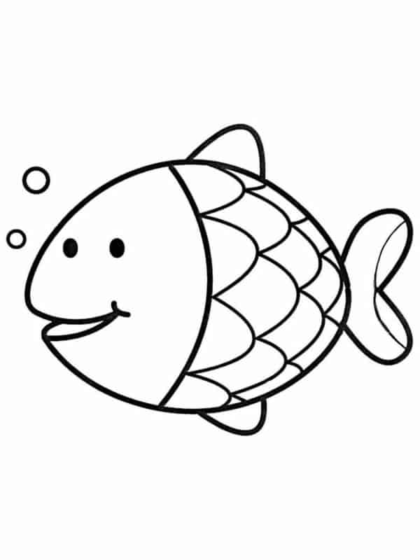 1 desenho simples de peixe para imprimir gratis