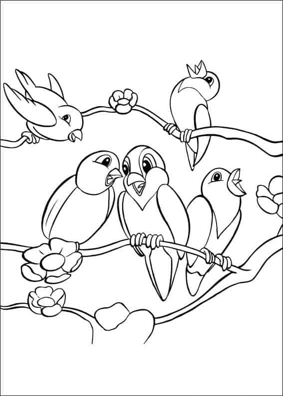 1 familia de passarinhos para colorir
