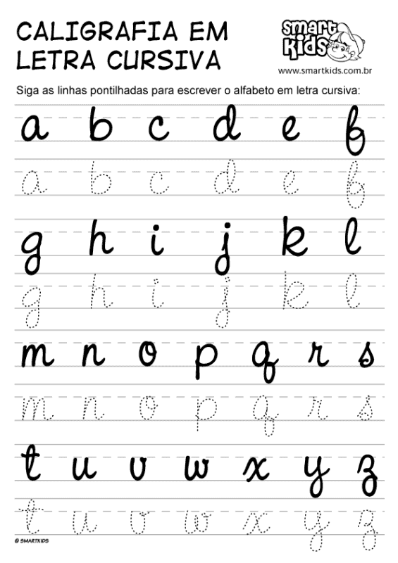 10 atividade para treinar letra cursiva