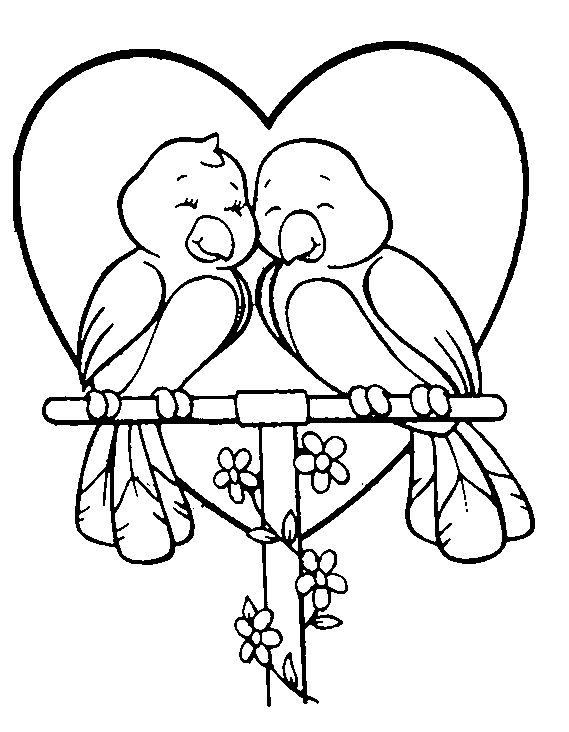 10 desenho de casal de passaros para colorir