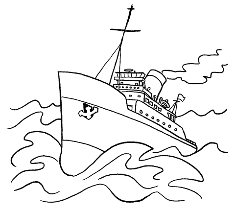 12 desenho de barco no mar para colorir