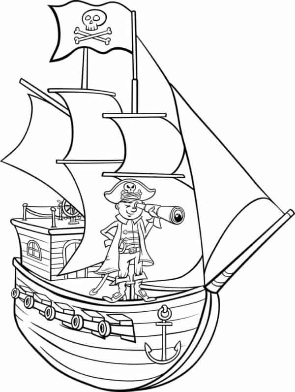 13 atividade para colorir de barco pirata