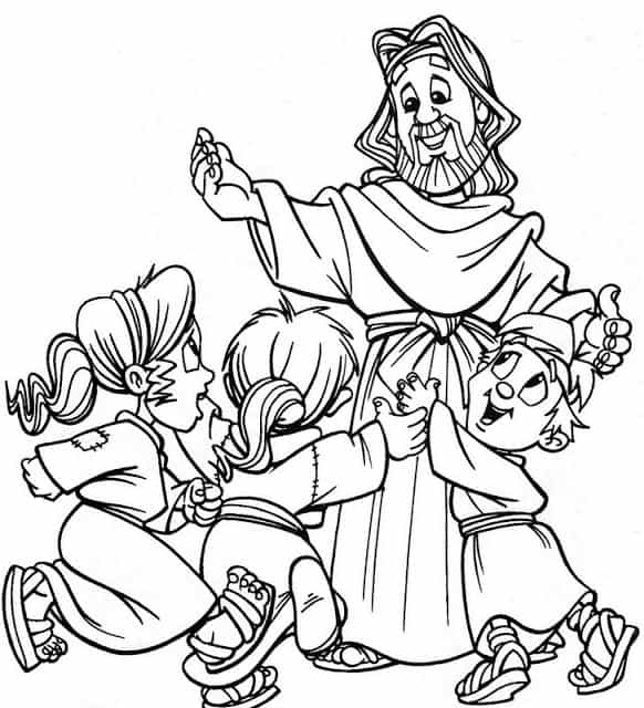 13 desenho gratis de Jesus com criancas