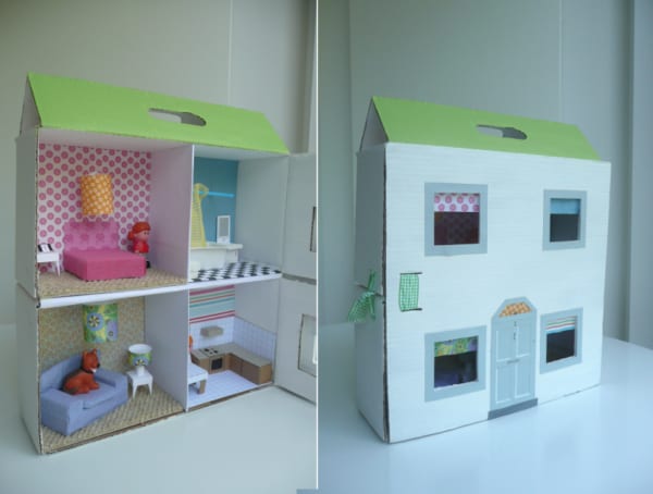 13 modelo de casinha de boneca em papelao